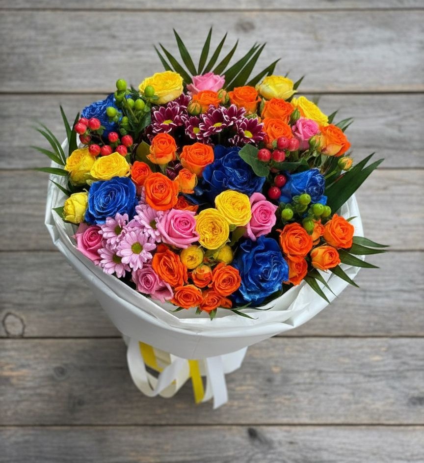 Букет цветов из: Розы и Хризантемы в Стодеревской