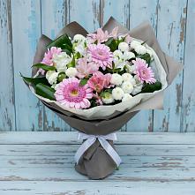 Букет цветов из:  Герберы, Альстромерии и Хризантемы #REPLACE_PRED# Стодеревской