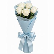 Букет 5 Белых роз Проуд в Стодеревской