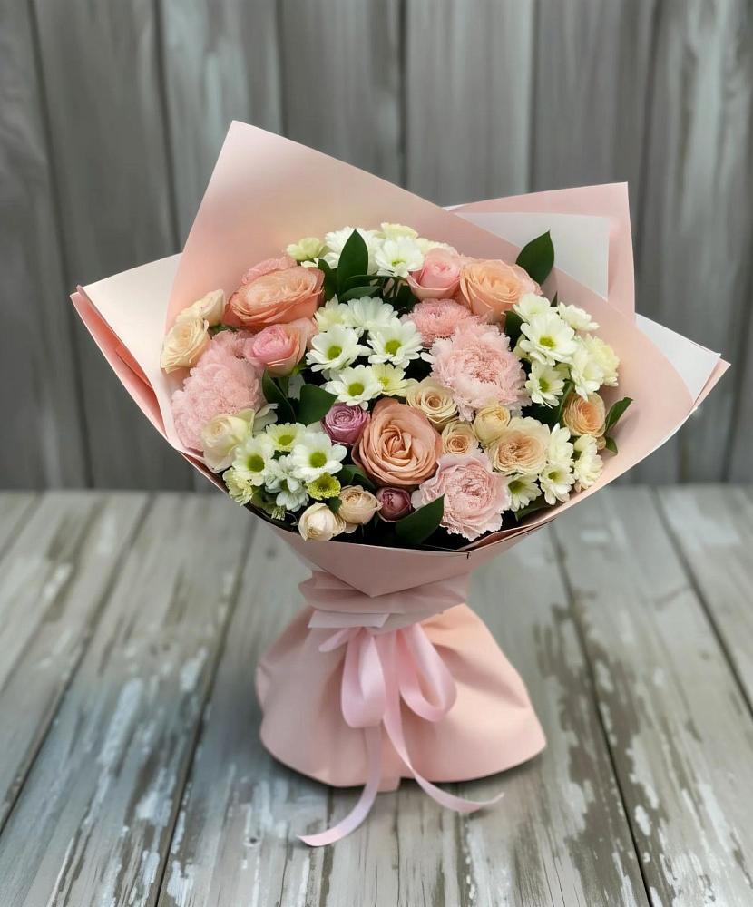 Букет цветов из: Гвоздики, Розы и Хризантемы в Стодеревской