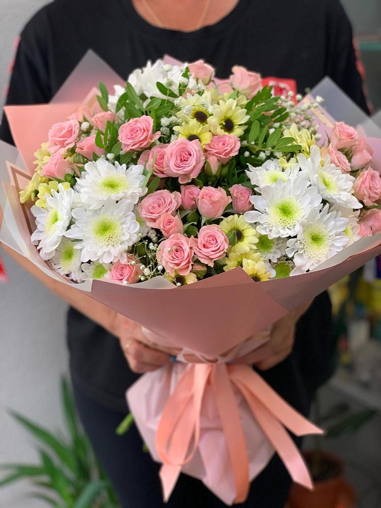 Букет цветов из: Розы и Хризантемы в Стодеревской