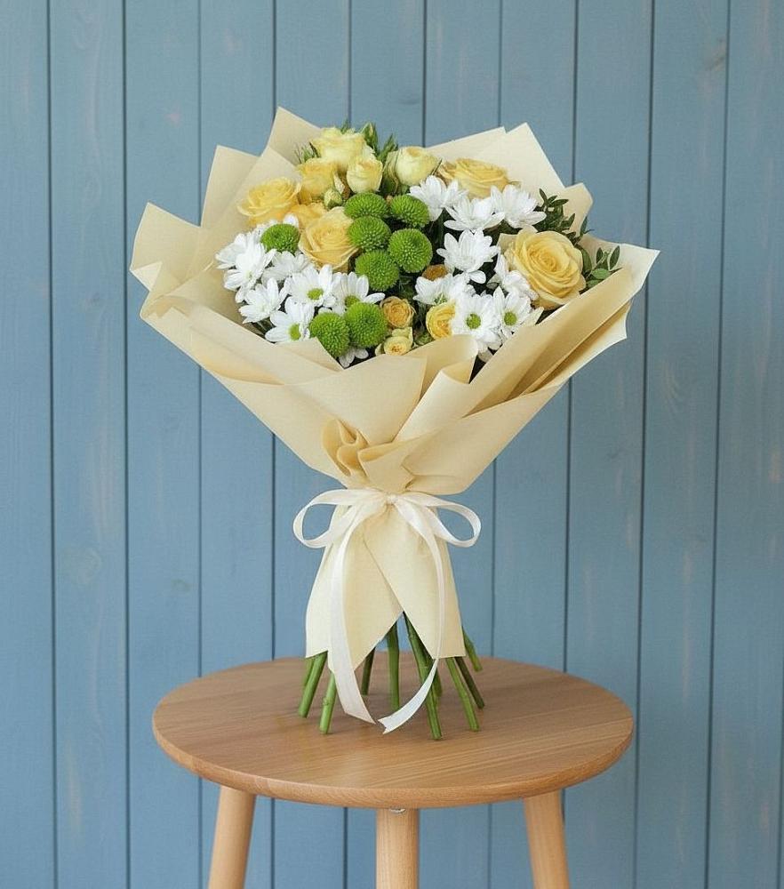 Букет цветов из: Хризантемы и Розы в Стодеревской