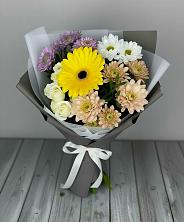 Букет цветов из:  Розы, Герберы и Хризантемы в Стодеревской