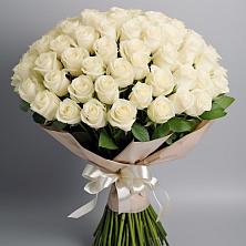 Букет 101 беля роза Белоснежка в Стодеревской