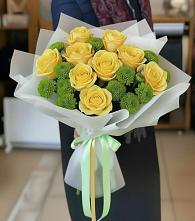 Букет цветов из:  Хризантемы и Розы в Стодеревской