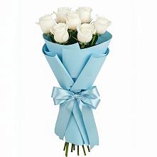 Букет 7 белых роз Проуд в Стодеревской