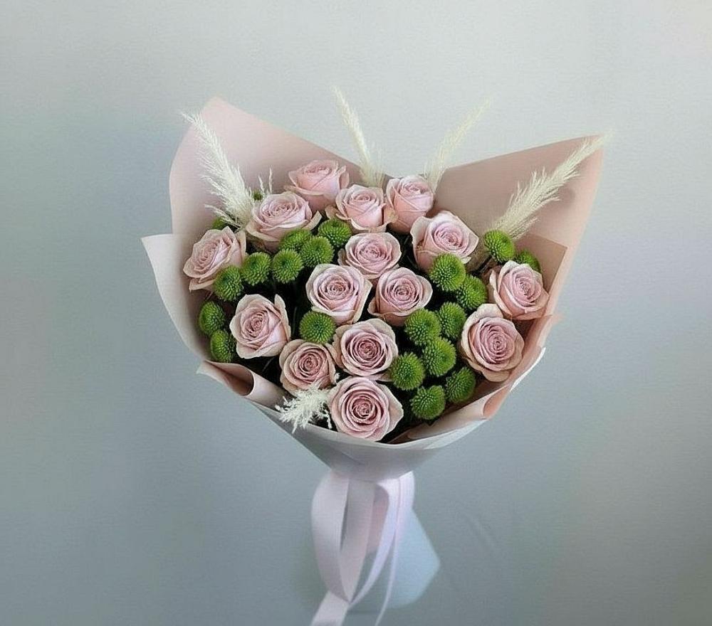 Букет цветов из: Розы и Хризантемы в Стодеревской