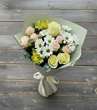 Букет цветов из:  Альстромерии, Розы и Хризантемы в Стодеревской