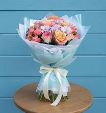 Букет цветов из:  Хризантемы и Розы в Стодеревской