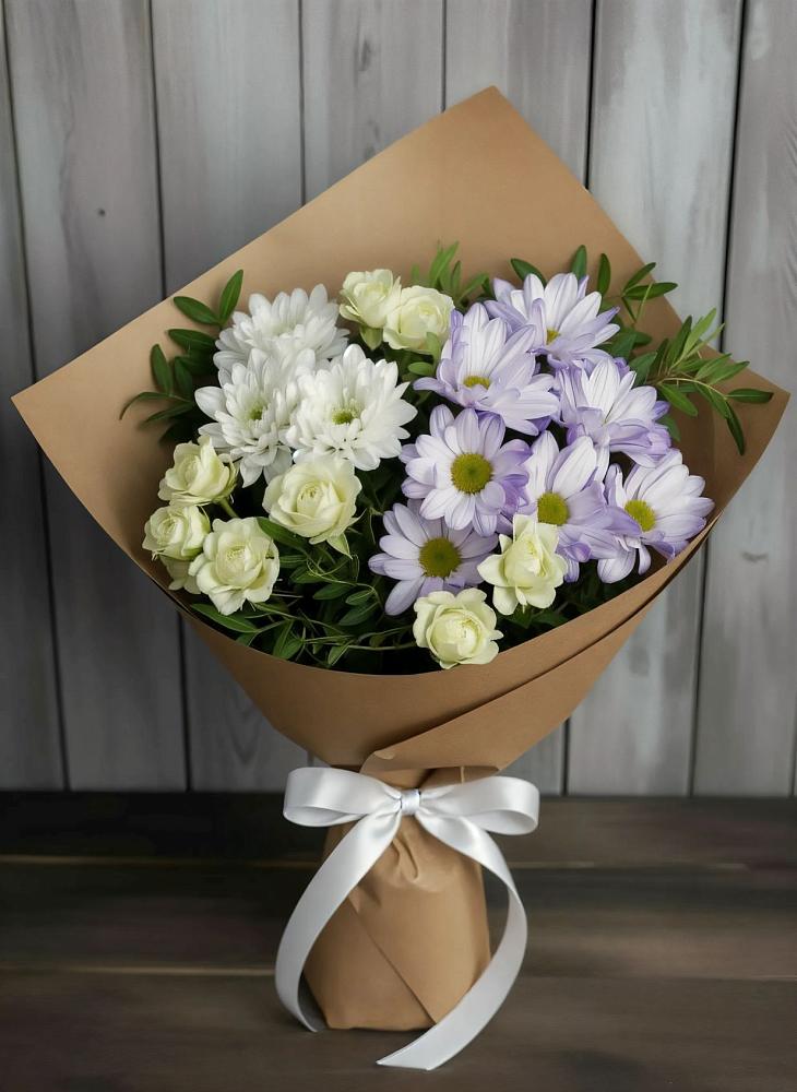 Букет цветов из: Хризантемы и Розы в Стодеревской
